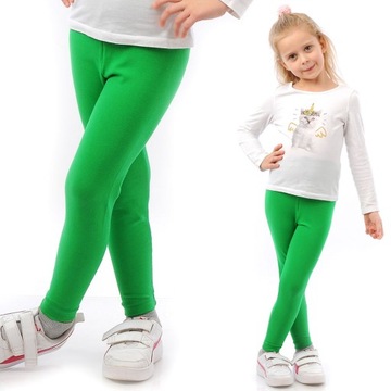 Legginsy dziecięce długie klasyczne bawełniane Polskie getry Zielone 104