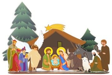 KOLOROWA SZOPKA BOŻONARODZENIOWA STAJENKA + POSTACIE FIGURKI Składana V12