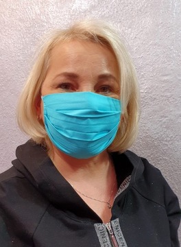 Wyprzedaż Maseczka Wielorazowa Bawełnian.Niebieska