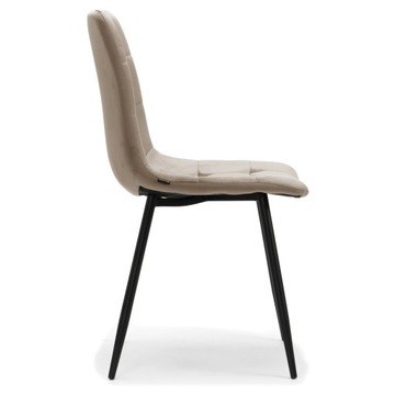 KRZESŁO TAPICEROWANE PIKOWANE WELUROWE DO SALONU JADALNI CIEMNOBEŻOWE PARMA