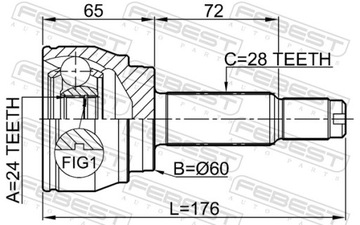 FEBEST 1410-REXIIAWD SADA KLOUBU HŘÍDEL HNACÍ