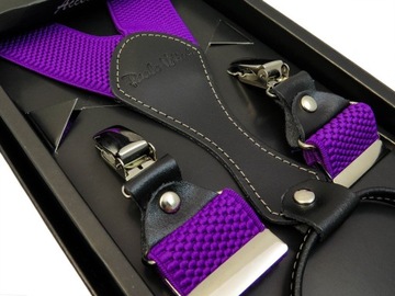 Фиолетовые мужские подтяжки к брюкам MODINI SZ17