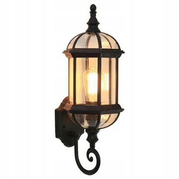 Czarna zewnętrzna lampa ścienna