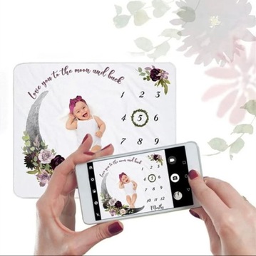 Mata do zdjęć dla dziecka fotokocyk księżyc + ramka GRATIS