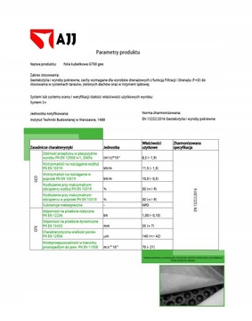 Фольга 20 для зеленой кровли с геотекстилем AJJ 1м2