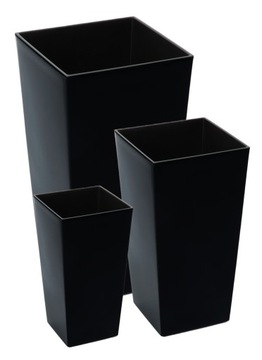 ZESTAW 3 WYSOKICH DONIC FINEZJA szer. 14cm/19cm/25cm CZARNY POŁYSK Lamela