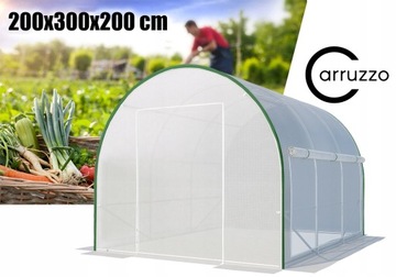 TUNEL OGRODOWY SZKLARNIA MOSKITIERA 3x2x2m DUŻE OKNA z Moskitierą Podwórko
