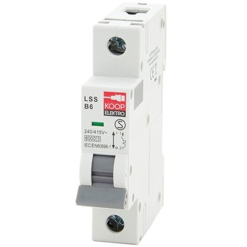 WYŁĄCZNIK BEZPIECZNIK NADPRĄDOWY B6 1P 6A KOOP