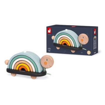 Деревянная радужная черепаха Sweet Janod, которую можно тянуть