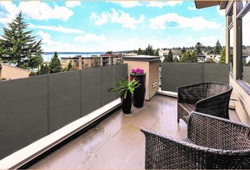 OSŁONA NA BALKON 0,5X4M GRAFITOWA MATA BALKONOWA