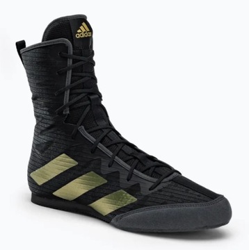 БОКСЕРСКИЕ КРОССОВКИ ADIDAS BOX HOG 4 ЧЕРНЫЕ/ЗОЛОТО ЧЕРНЫЕ