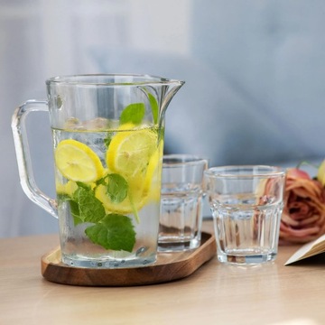 Dzbanek z Uchem Na Wodę Napoje 1000 ml GRUBE SZKŁO Produkt Polski