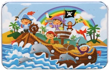 Puzzle w metalowym pudełku 60 el. piraci
