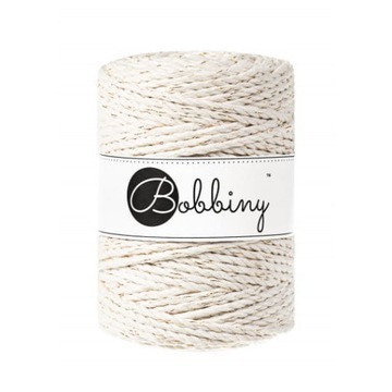Potrójnie skręcany sznurek makrama Bobbiny 5mm 3PLY Naturalne złoto
