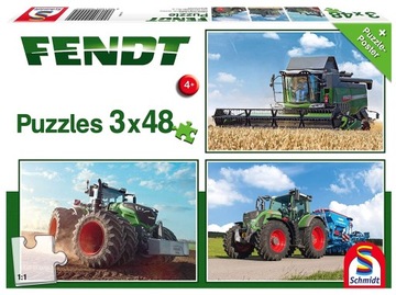 PUZZLE Z TRAKTORAMI FENDT | 3 x 48 ELEMENTÓW | SCHMIDT