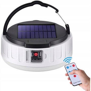 LAMPKA TURYSTYCZNA NAMIOT SOLARNA USB LED 4 TRYBY