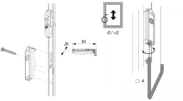 Защелка для одностворчатых и двустворчатых балконных дверей Maco Multimatic