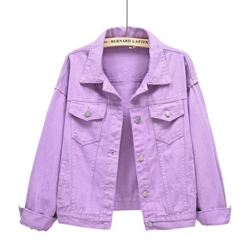 Pink Spring New Colorful Denim Coat Women's Short