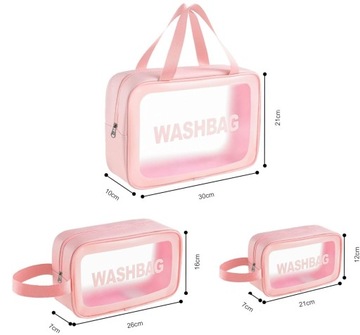 ДОРОЖНАЯ КОСМЕТИЧКА ДЛЯ САМОЛЕТА ПРОЗРАЧНАЯ РОЗОВАЯ x3 J4