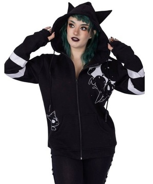Bluza damska gotycka Moon Cats Hood L