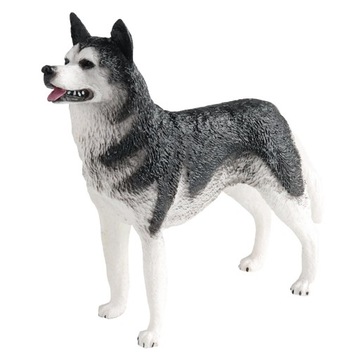 Figurka Husky dekoracyjna realistyczna figurka psa zabawki rzeźby zwierząt