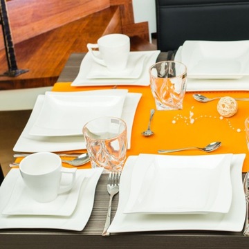 ELIH SUZANNA SERWIS OBIADOWY I KAWOWY 30 EL NA 6 OSÓB KREMOWA PORCELANA