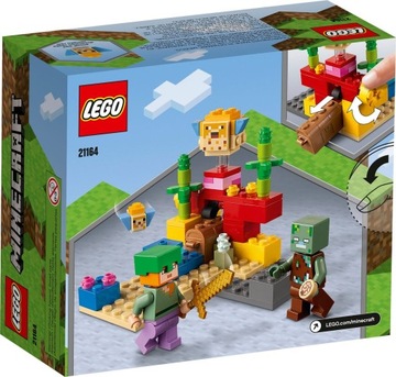 LEGO Minecraft 21164 Коралловый риф Дайвер Иглобрюх Утонувшая рыба-меч 7+
