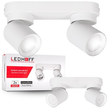 Lampa Sufitowa kinkiet ścienny SPOT oprawa halogenowa 2x GU10 Biała ruchoma