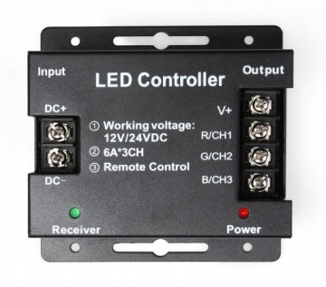 Контроллер светодиодной ленты RGB 12A овальный черный 61023