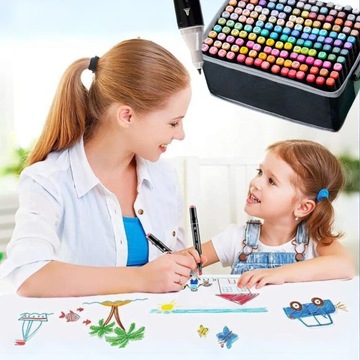 АЛКОГОЛЬНЫЕ МАРКЕРЫ НАБОР ДВУХСТОРОННИХ МАРКЕРОВ 168 ШТ. СУМКА ПОЕЗДКА