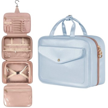 Large Capacity Travel Tote Cosmetic Bag New PU Leather Waterproof Makeup