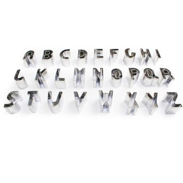 Forma do dekorowania lukrem w formie liter alfabetu
