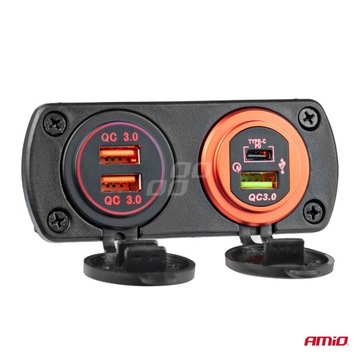 Ładowarka z testerem napięcia 2xUSB Quick Charge