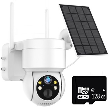 SOLARNA KAMERA WIFI 4MPX SMART ZEWNĘTRZNA OBROTOWA IP BEZPRZEWODOWA ALARM