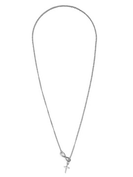 Łańcuszek z dwoma zawieszkami modny damski srebrny