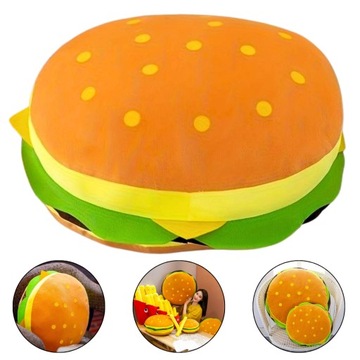 Maskotka Pluszowa Pluszak Burger Fast Food Poduszka DUŻA Przytulanka 30 cm