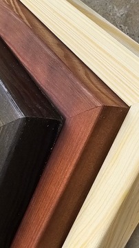 ДЕРЕВЯННАЯ РАМА ФОТОРАМКА ИЗ ПЛЕКСИ 61х91,5 - 91,5х61 см - 3 цвета, полоса 2х2