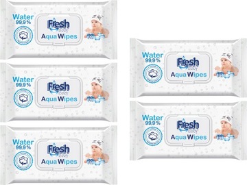 Fresh Baby Aqua Wipes Chusteczki nawilżane mokre chusteczki 99% woda 300szt