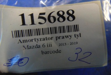 MAZDA 6 III TLUMIČ PRAVÝ ZADNÍ