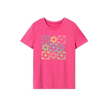 T-shirt damski, miękki, wygodny top z krótkim rękawem na wakacje uliczne M