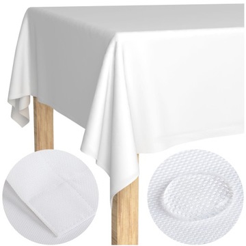 Obrus plamoodporny na stół biały świąteczny KLASYCZNY 140x340