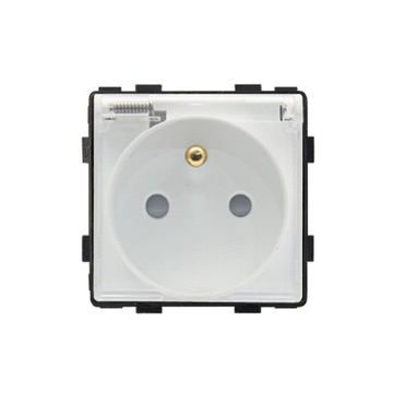 B-LINE BIAŁE GNIAZDO ELEKTRYCZNE Z KLAPKĄ FRE IP44
