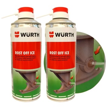 WURTH Rost Off ICE Odrdzewiacz Zamrażający Spray 400 ml Zestaw 2szt