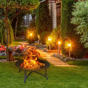 Садовый камин 88,5 х 88,5 см БЕСПЛАТНО кочерга + решетка *ВЫСОКОЕ КАЧЕСТВО*