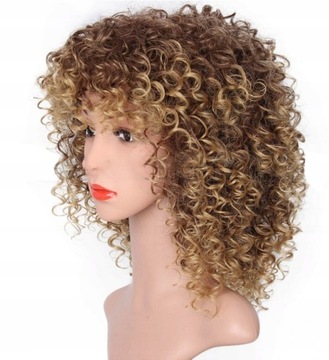 АФРО ПАРИК кудри омбре блондин коричневый CURLY косплей