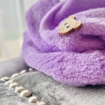 Тюрбан для волос, полотенце для сушки из микрофибры, фиолетовое SEOL Cosmetics