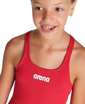 DZIEWCZĘCY STRÓJ KĄPIELOWY ARENA SWIM PRO SOLID OCHRONA UV RED WHITE 128