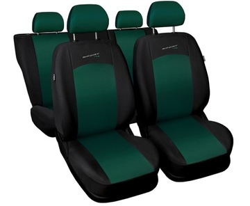 Pokrowce SPORT LINE Zielone // SKODA FABIA I II III