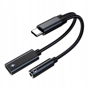 Adapter audio 2 w 1 USB C do 3.5mm, adapter