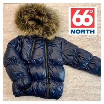 66 NORTH granatowa PUCHOWA kurtka ocieplana 12-18 miesięcy 86cm ISLANDIA